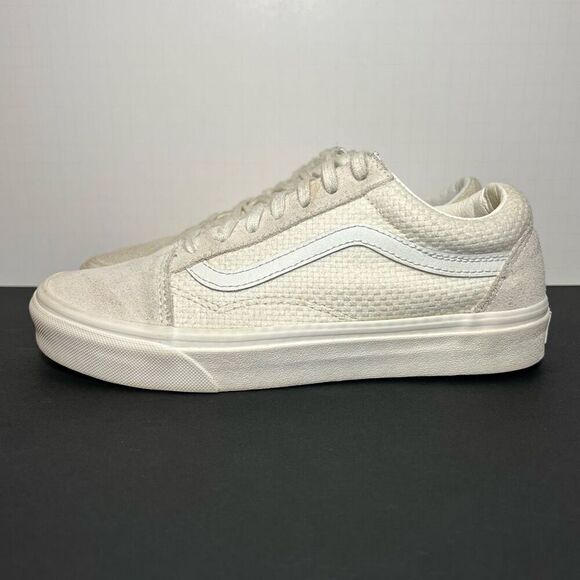 Womens VANS Old Skool Beige White Low Top Shoes / Size 7.5 - Picture 3 of 9